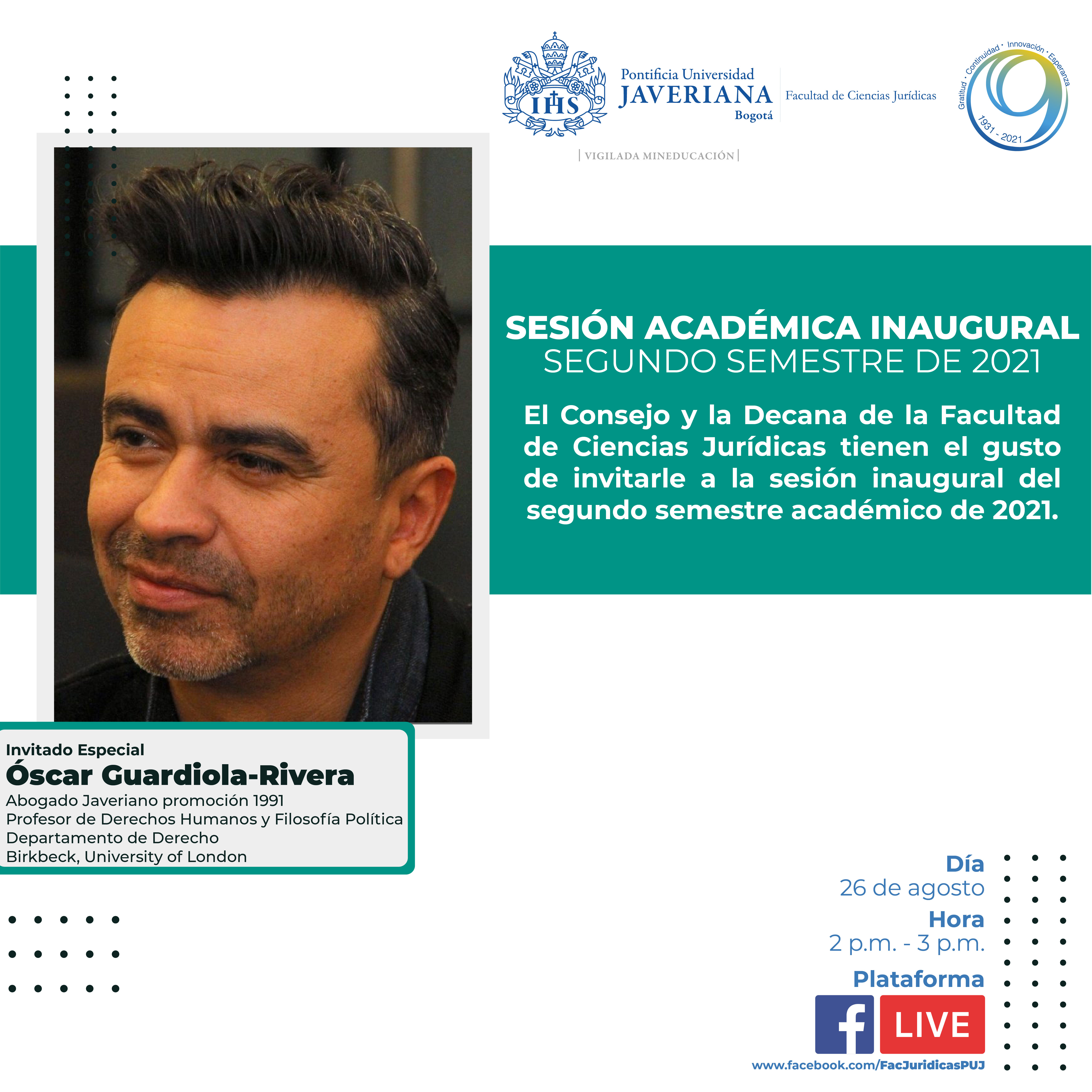 Sesión inaugural Segundo Semestre 2021 imagen